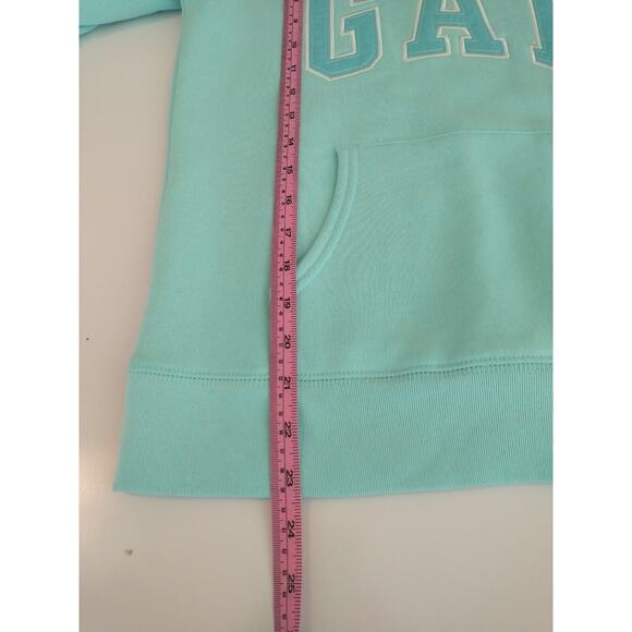 Gap kids Hooded Sweatshirt Youth Girls Sz XXL Blue Fleece Pullover Logo Pocket - Picture 7 of 10